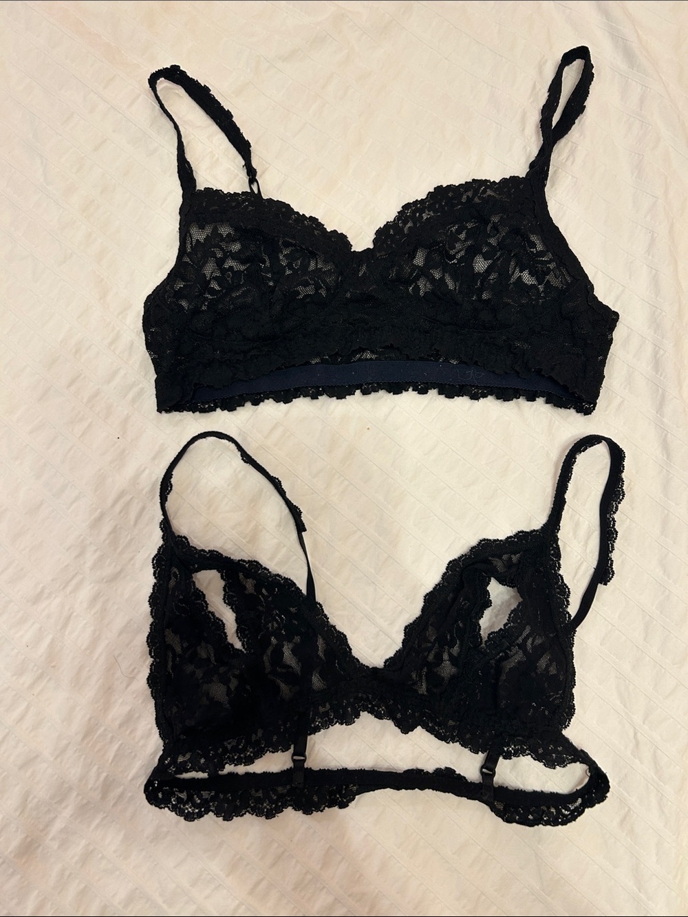 2 Black Lace hanky panky Bralettes
